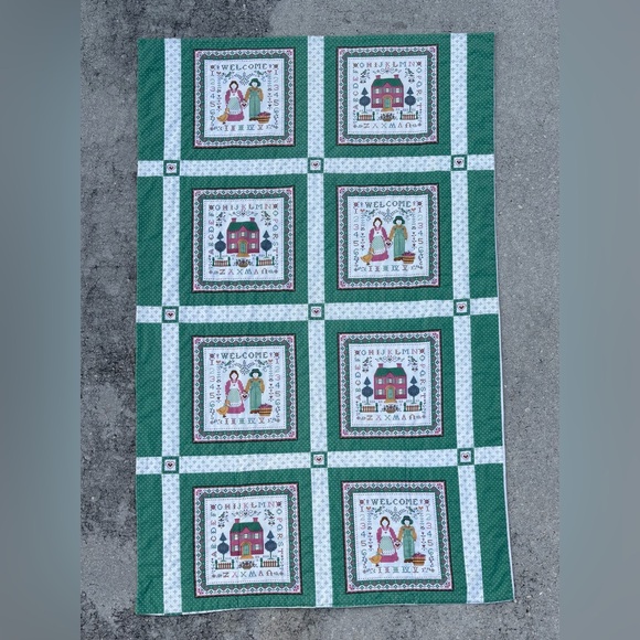 Cranston Other - 1980s Vintage Cranston cotton fabric quilt blocks print country folk art friends